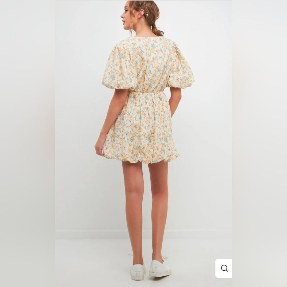 Free the Roses Cream Floral Mini Dress - Picture 2 of 8